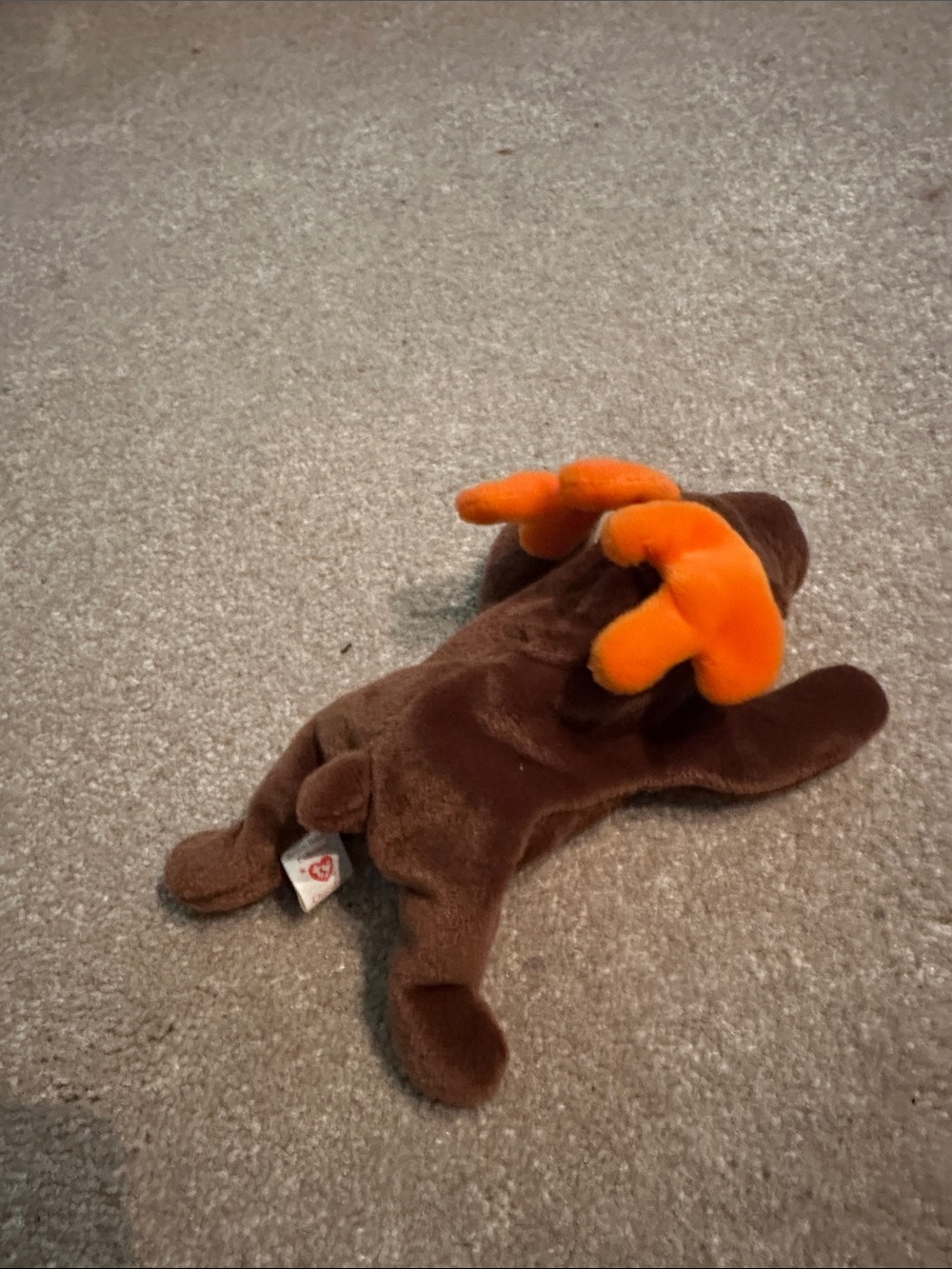 Plush Moose Stuffed Animal Toy - Brown with Orange Antlers